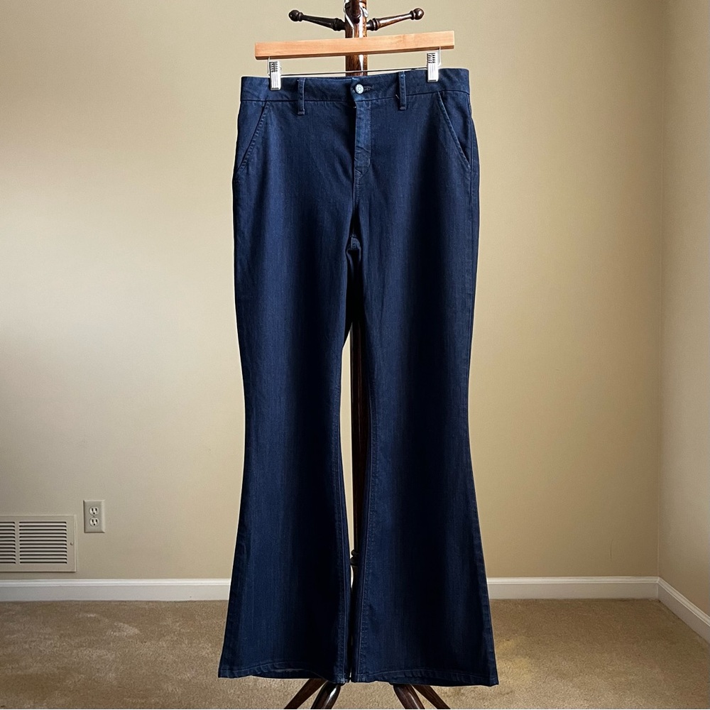 Level 99 - Tencel Blend "Tanya" Hi Rise Flare in Dark Blue Denim - Size 29